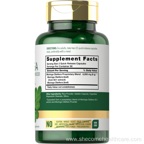 Moringa Oleifera Complete Gluten Free Moringa Leaf Capsules